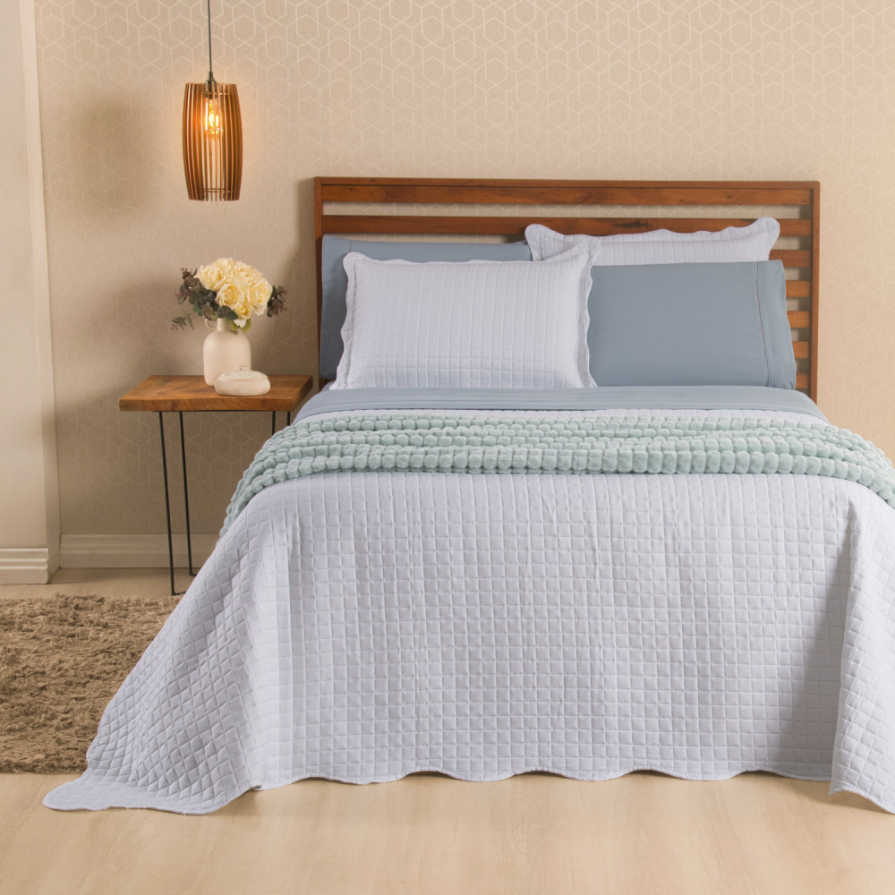 Kit Cama Posta Queen Vitória 8 Peças Dublin/Branco/Verde - 5
