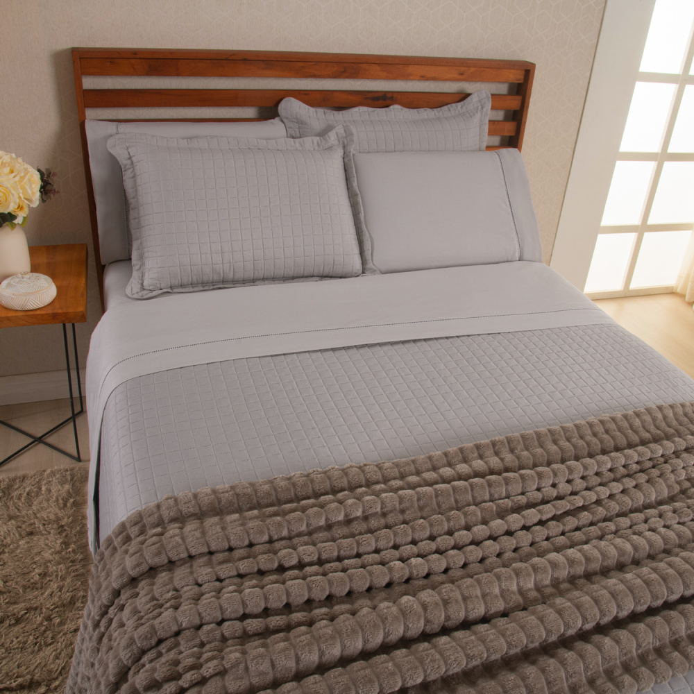 Kit Cama Posta Queen Vitória 8 Peças Fendi/Bege