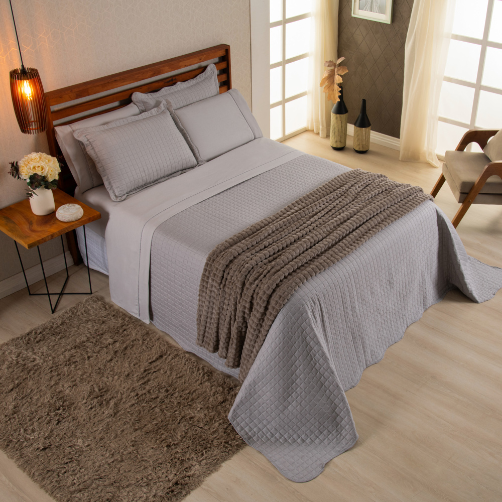 Kit Cama Posta Queen Vitória 8 Peças Fendi/Bege - 6